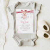 Roze Waterverf Schattigee teddybeer Baby shower Kaart