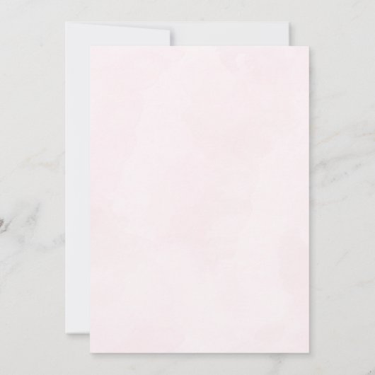 Roze Waterverf Schattigee teddybeer Baby shower Kaart (Achterkant)