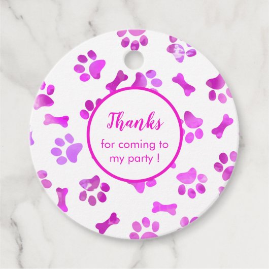 Roze Waterverf schilderafdrukken Bedankjes Labels (Voorkant)