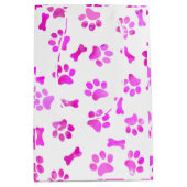 Roze Waterverf schilderafdrukken Medium Cadeauzakje (Voorkant)