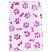 Roze Waterverf schilderafdrukken Medium Cadeauzakje (Achterkant)