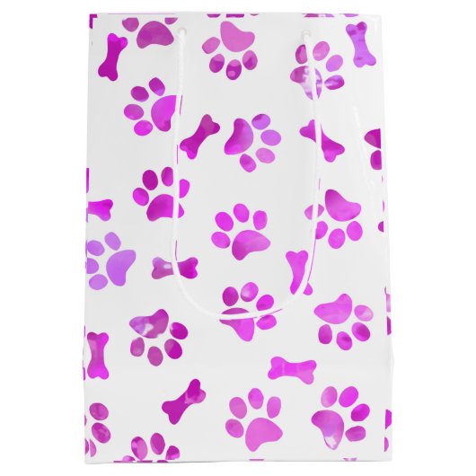 Roze Waterverf schilderafdrukken Medium Cadeauzakje (Achterkant)