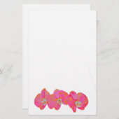 Roze waterverf schilderij briefpapier (Voorkant / Achterkant)