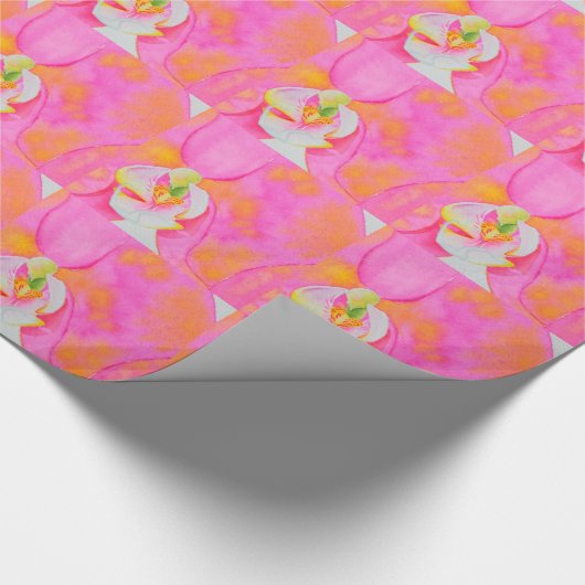 Roze waterverf schilderij cadeaupapier (Hoek)