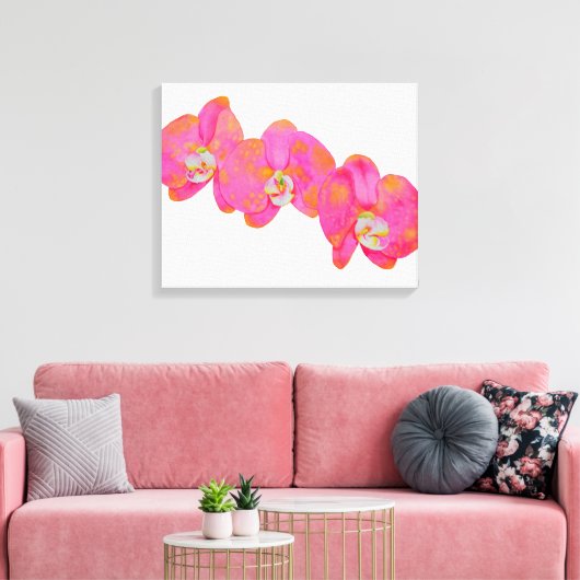 Roze waterverf schilderij canvas afdruk (Insitu (Woonkamer))