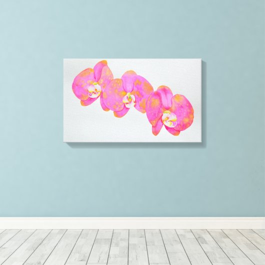 Roze waterverf schilderij canvas afdruk (Insitu (Houten vloer))