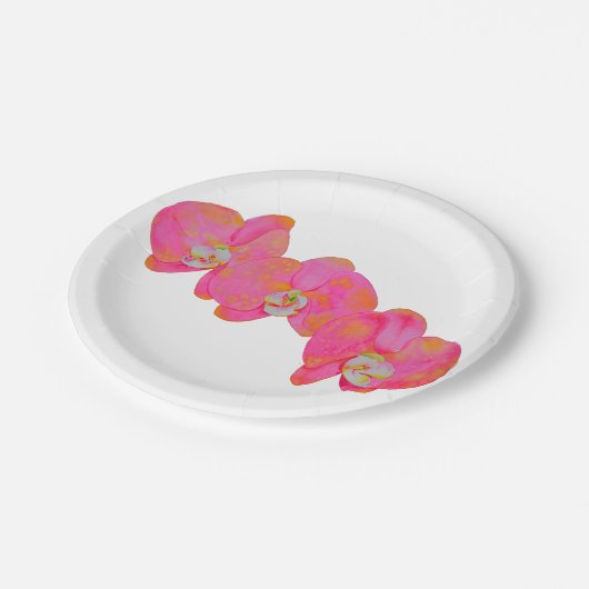 Roze waterverf schilderij papieren bordje (Gekanteld)