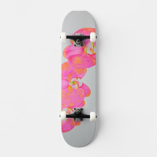 Roze waterverf schilderij persoonlijk skateboard (Voorkant)
