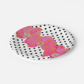 Roze waterverf schilderij | polka-punten papieren bordje (Gekanteld)