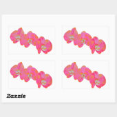 Roze waterverf schilderij rechthoekige sticker (Vel)