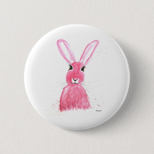 Roze waterverf schilderij ronde button 5,7 cm (Voorkant)