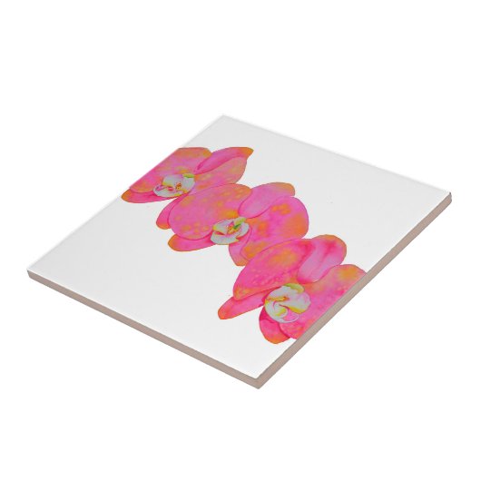 Roze waterverf schilderij tegeltje (Zijkant)