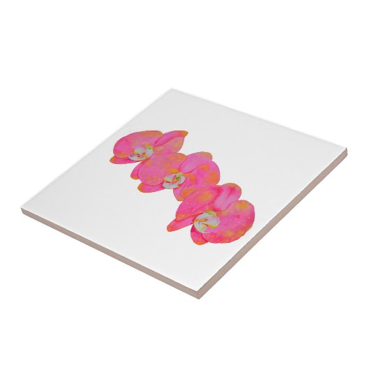 Roze waterverf schilderij tegeltje (Zijkant)