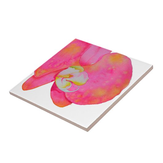 Roze waterverf schilderij tegeltje (Zijkant)