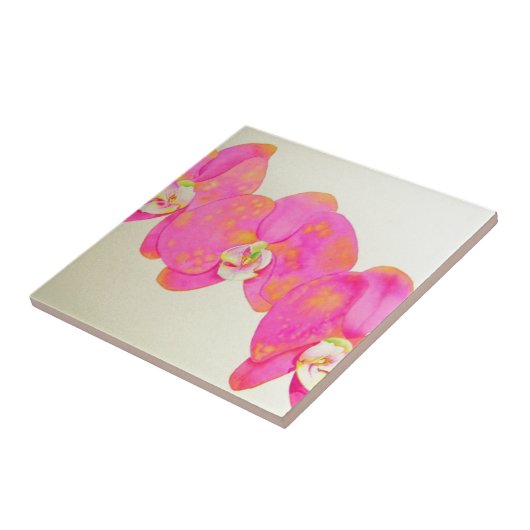 Roze waterverf schilderij tegeltje (Zijkant)