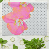 Roze waterverf schilderij van Orchid, poolpunts Theedoek (Gevouwen)