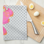 Roze waterverf schilderij van Orchid, poolpunts Theedoek (Quarter Fold)