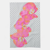 Roze waterverf schilderij van Orchid, poolpunts Theedoek (Verticaal)