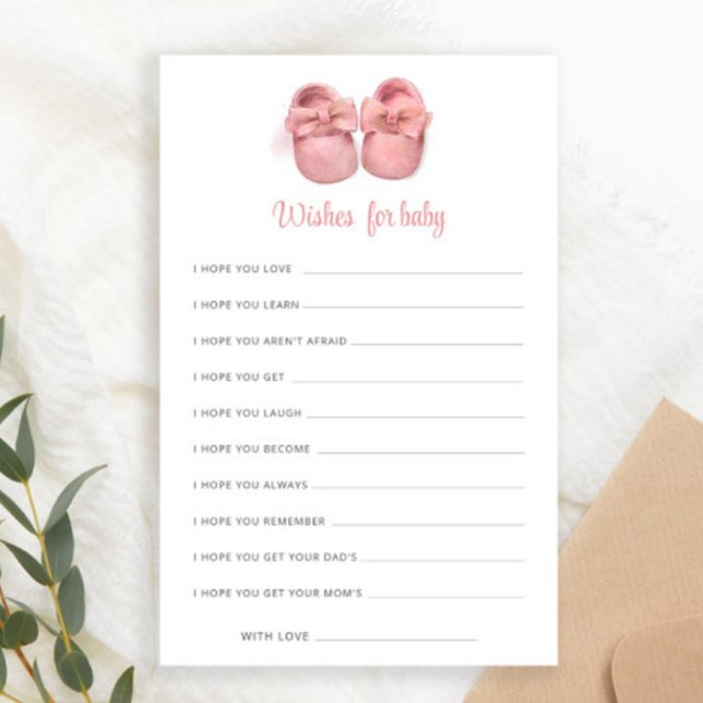 Roze Waterverf Schoenen Baby shower Wensen voor Ba (Creator heeft geüpload)