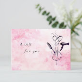 Roze Waterverf Schoonheidssalon cadeaubon (Staand voorkant)