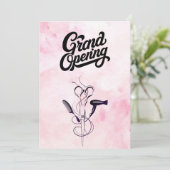 Roze Waterverf schoonheidssalon Grand Opening Kaart (Staand voorkant)