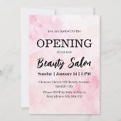 Roze Waterverf schoonheidssalon Grand Opening Kaart (Achterkant)
