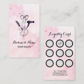 Roze Waterverf schoonheidssalon Klantenkaartje (Voorkant / Achterkant)