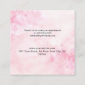 Roze Waterverf Schoonheidssalon Korting Kaart (Achterkant)