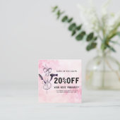 Roze Waterverf Schoonheidssalon Korting Kaart (Staand voorkant)
