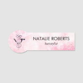 Roze Waterverf Schoonheidssalon Naamplaatje (Voorkant)