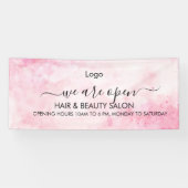 Roze Waterverf schoonheidssalon Spandoek (Horizontaal)