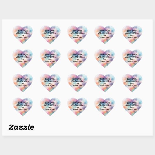 Roze Waterverf script Dank u Hart Sticker (Vel)