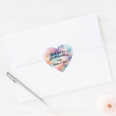 Roze Waterverf script  Dank u Hart Sticker (Envelop)