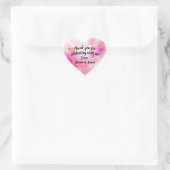 Roze Waterverf script  Dank u Hart Sticker (Tas)