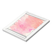 Roze Waterverf Scroll Scrapbooking Fun Notitieblok (Linkerzijde)