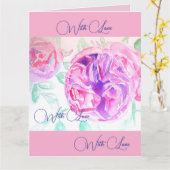 Roze Waterverf Sering Rozen Bloem Bloemstuk Kaart (Gele Bloem)