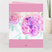 Roze Waterverf Sering Rozen Bloem Bloemstuk Kaart (Achterkant)