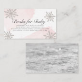 Roze Waterverf Silver Snowflakes Book Request Informatiekaartje (Voorkant / Achterkant)