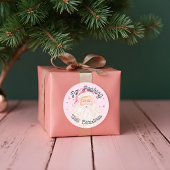  Roze Waterverf Sinterklaas Geen Peeking Ronde Sticker