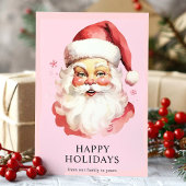 Roze  Waterverf Sinterklaas Kerstmis Feestdagen Kaart