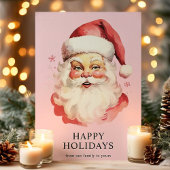 Roze  Waterverf Sinterklaas Kerstmis Feestdagen Kaart