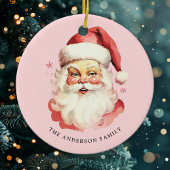 Roze Waterverf Sinterklaas Kerstmis Keramisch Ornament
