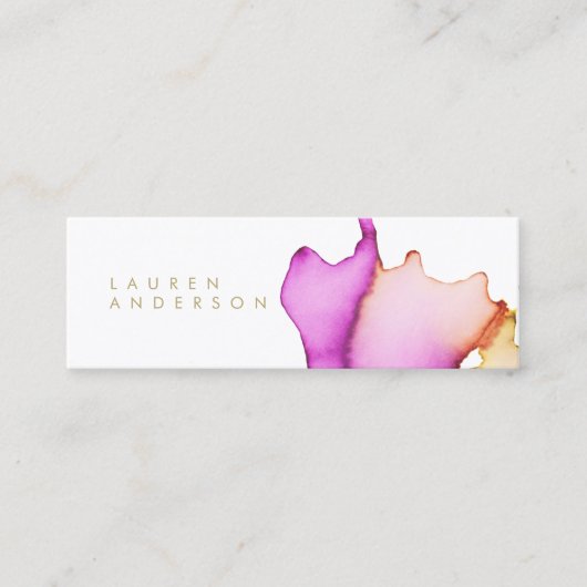 Roze Waterverf Skinny Visitekaartje (Voorkant)