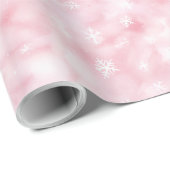 Roze Waterverf Sneeuwvlokken Winter Cadeaupapier (Rol Hoek)