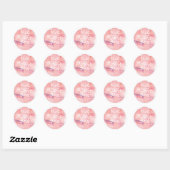 Roze Waterverf Snowflake Ronde Sticker (Vel)