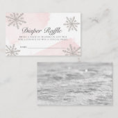 Roze Waterverf Snowflakes Informatiekaartje (Voorkant / Achterkant)