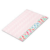 Roze Waterverf Snowman met kerstrood Lint Notitieblok (Schuin)