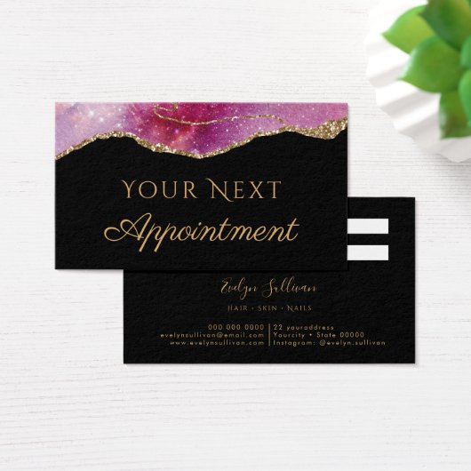 roze waterverf sparkle Appointcard Visitekaartje (Bureau)