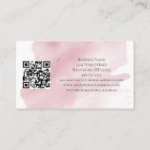 Roze waterverf spetters QR-code vrouwelijk Visitekaartje (Achterkant)