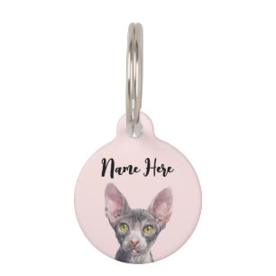 Roze Waterverf Sphynx Cat Huisdierpenning